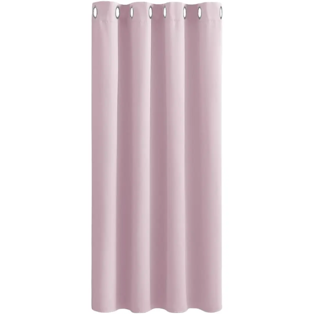 PONY DANCE Rideau thermique occultant à œillets 132 x 137 cm - 1 panneau - Rose clair