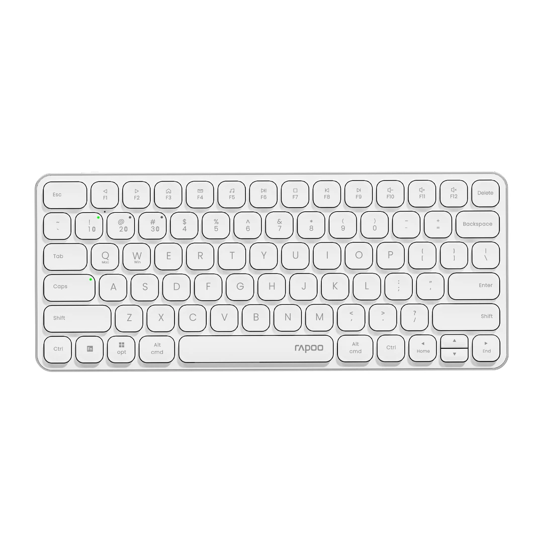 RAPOO E9050L Clavier sans fil ultra-fin compatible avec Windows, Mac, Linux et Chrome - Blanc