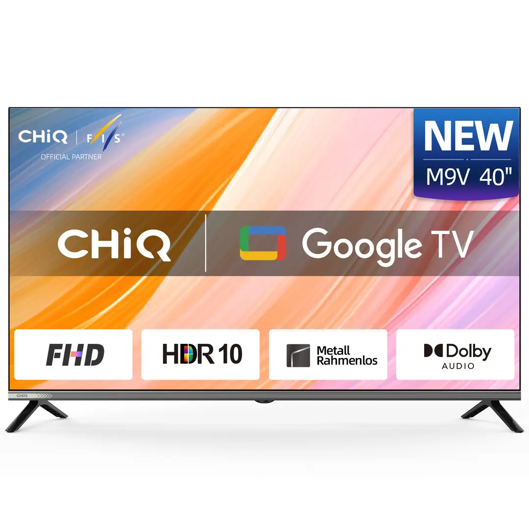 CHiQ Smart Fernseher 40 Zoll (100 cm) FHD Google TV, 40" LED FHD, HDR10, Prime Video, Netflix, L40M9V, 2025