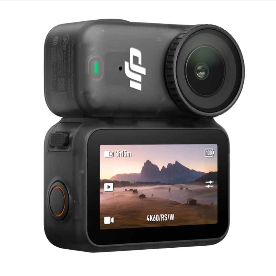 Caméra Vlog 4K/60 IPS DJI Osmo Nano Standard Combo (64GB) avec Capteur 1/1.3″, Champ de Vision Ultra-Large 143°, Enregistrement 200 min, Caméra POV Magnétique 4K pour le Sport et le Vlogging