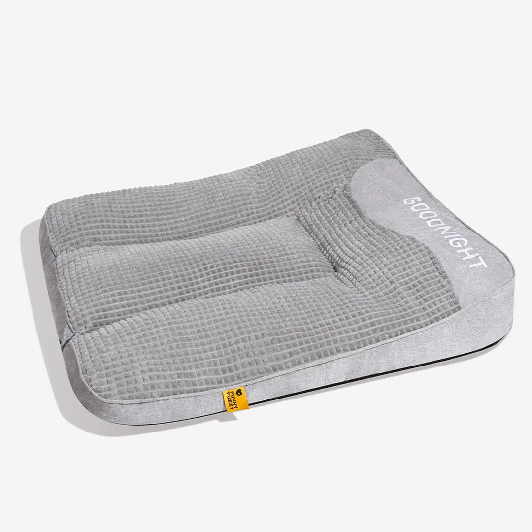 FunnyFuzzy Large Thickened Scratch-Resistant Spine-Support Dog Mat Bed - Gray Size 2XL