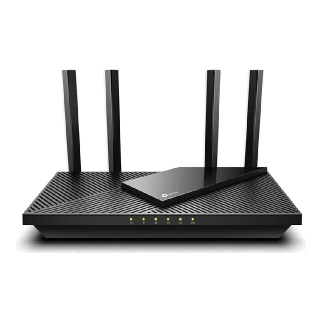 TP-Link Archer AX55 Wi-Fi 6 WLAN Router, 2402 Mbps 5 GHz, 574 Mbps 2,4 GHz, 4 × Gigabit LAN Ports, 1 × USB 3.0 Port, Unterstützt keine DSL-Funktion