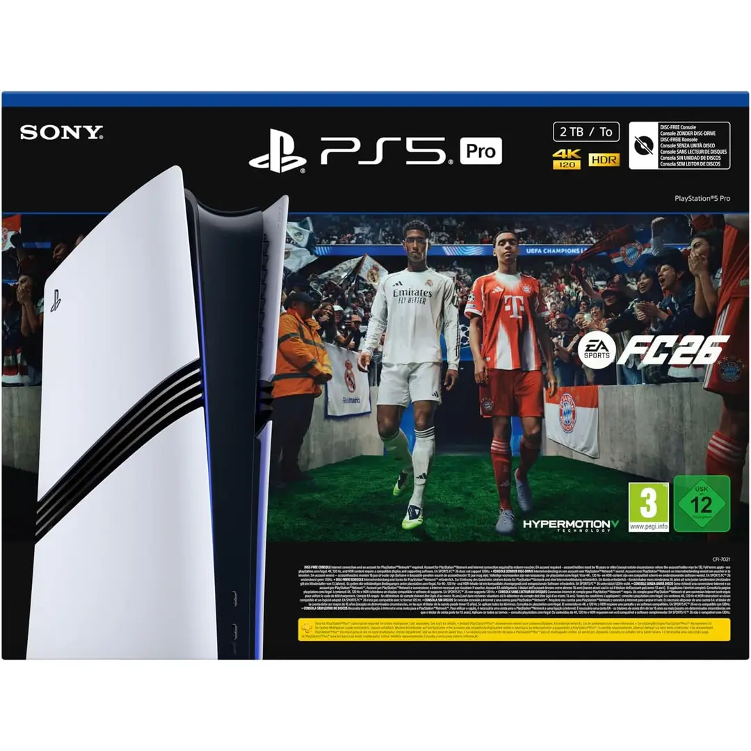 Sony PlayStation 5 Pro avec manette sans fil DualSense - Blanc - 2 To + EA SPORTS FC™ 26 - Version EU