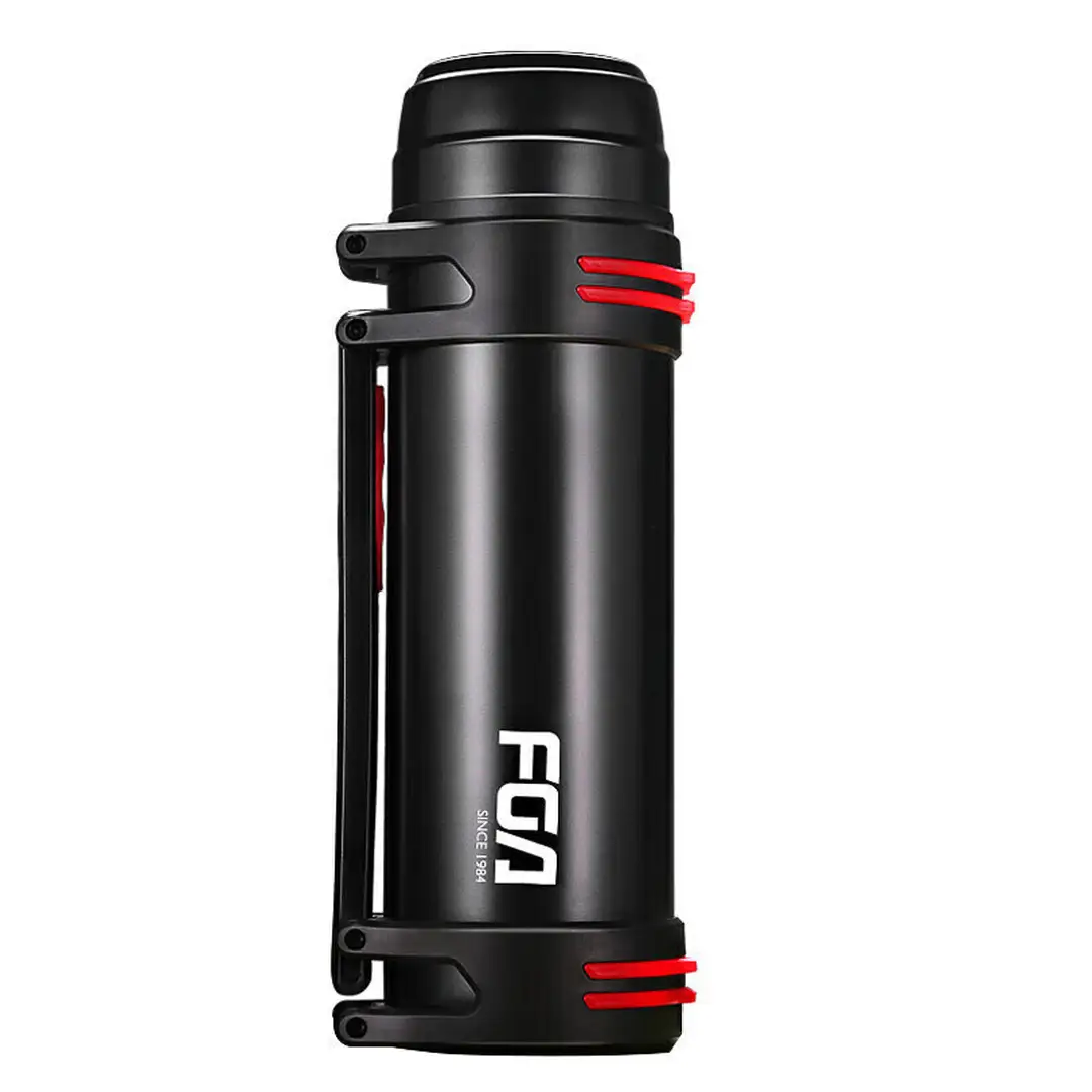 FUGUANG Thermos 304 RVS Geïsoleerde Theeketel voor Buiten en Reizen - 2.2L - Zwart