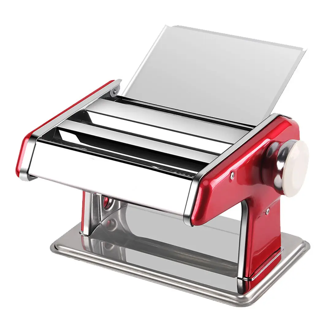 BJ Pastamaker Hand Noodle Machine Roestvrij Staal Hand Rolling Pasta Machine - Rood