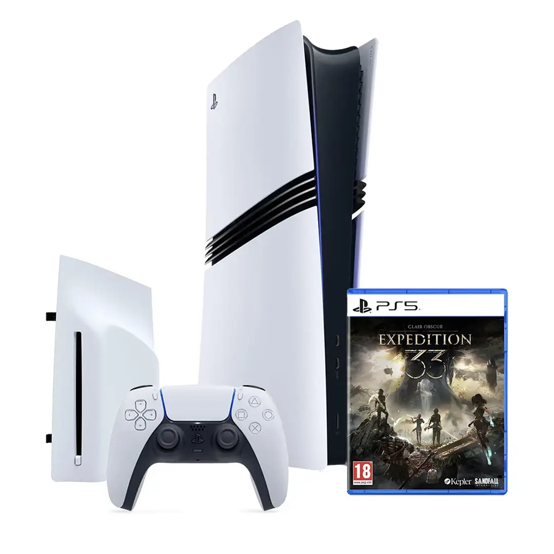 Sony PlayStation 5 Pro Console avec Manette PS5 sans fil Dualsense - Blanc - 2TB - Version EU + Lecteur Disque & jeu Clair Obscur: Expédition 33 offerts