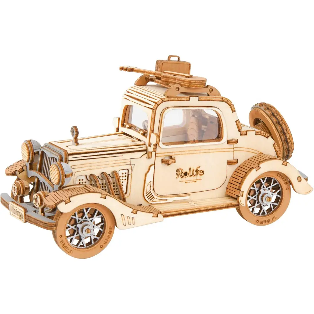 Robotime Rolife Vintage Auto 3D Puzzel Houten Retro Model Kit Verzamelbare Speelgoed Bureau Decoratie voor Volwassenen