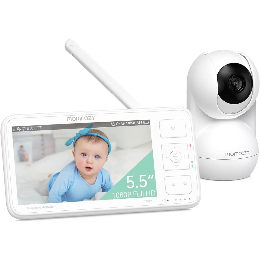 Momcozy 5.5" 1080P Babymonitor Kamera Wand Ohne WiFi 5800mAh IR 2-Wege 1640ft Foto
