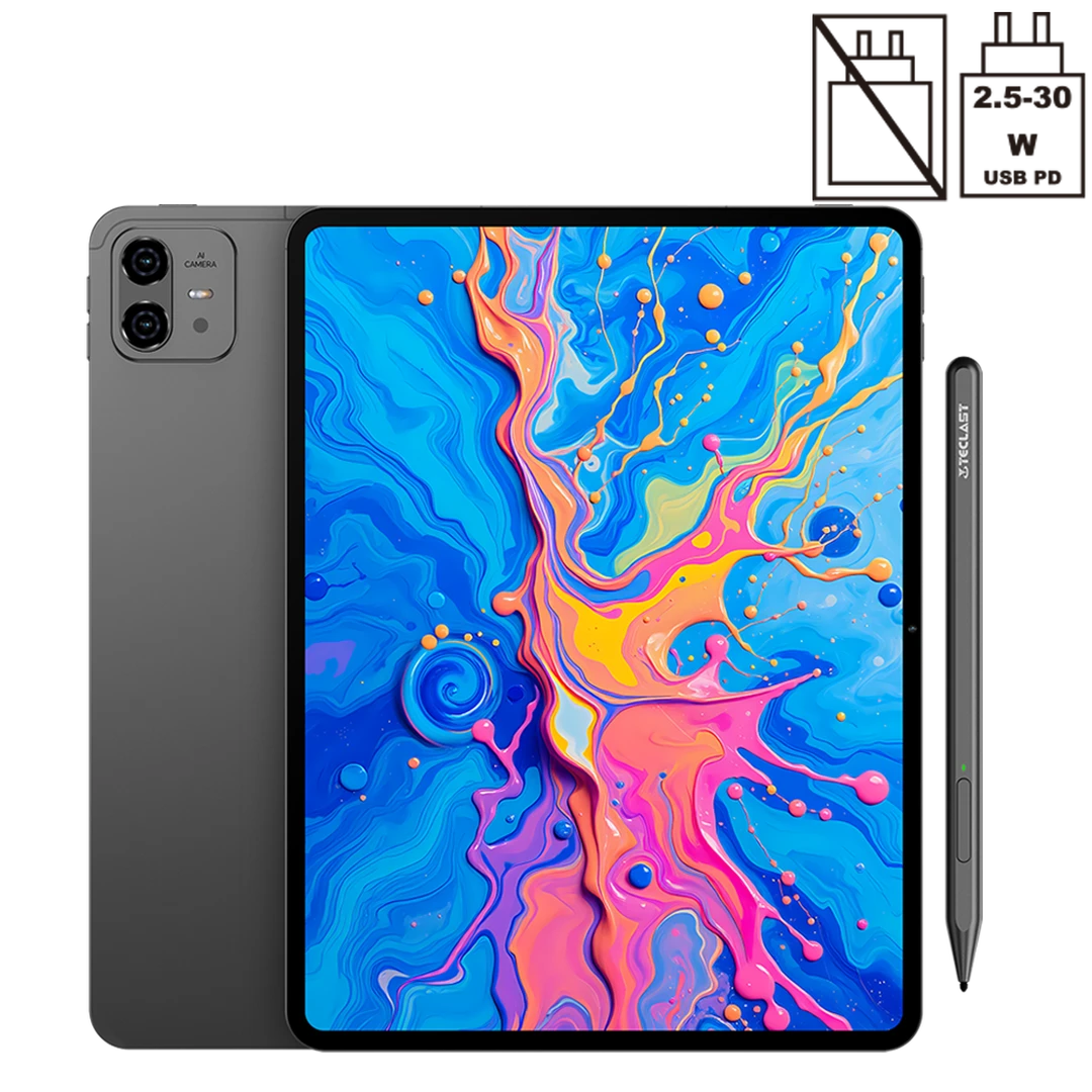 Teclast ArtPad Pro Tablet – 12,7 Zoll 2K Display, unterstützt 4096 Druckstufen und T-Pen-Zeichnung, Helio G99 (MT8781) Octa-Core-Prozessor, 20 GB (8 GB + 12 GB virtueller Speicher) RAM + 256 GB Speicher, Dual-SIM 4G LTE + 5G WiFi, 10.000 mAh Akku mit 18 W Eingangsleistung, Android 15, TDDI, 8 MP + 13 MP Kameras, GPS, Bluetooth 5.2, OTG, Widevine L1, inklusive Eingabestift, Modell 2025.