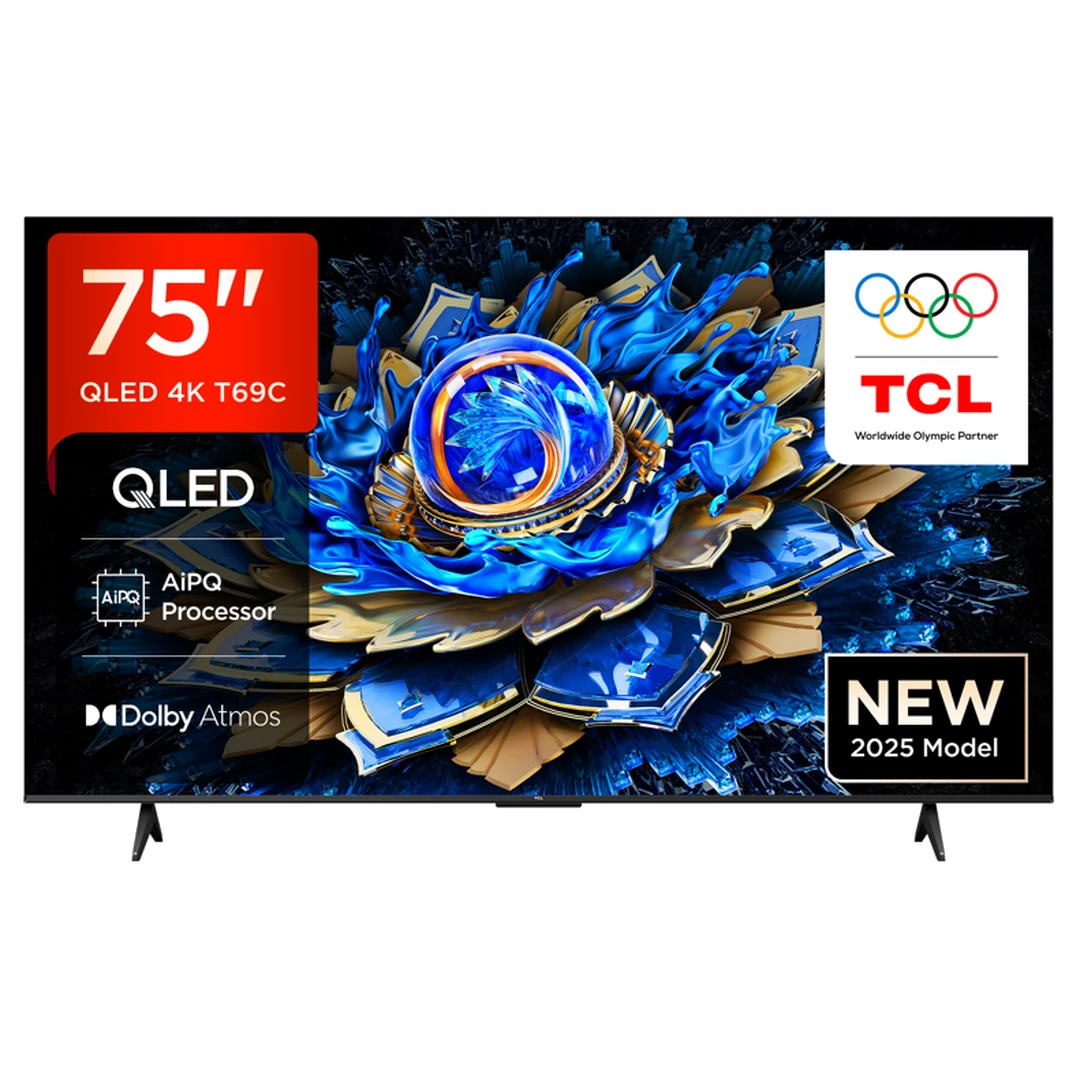 TCL 75T69C 75 Zoll QLED, Direct LED, 4K HDR, Smart Google TV Dolby Vision & Atmos, Game Master, Motion Clarity, Google Assistant & Alexa