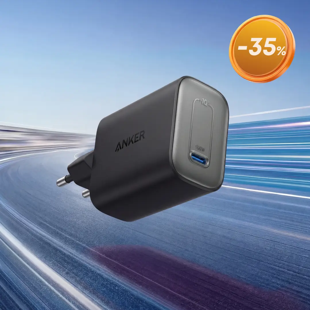 Anker Nano-Ladegerät (100 W, 1C, USB-C-Kabel) Schwarz