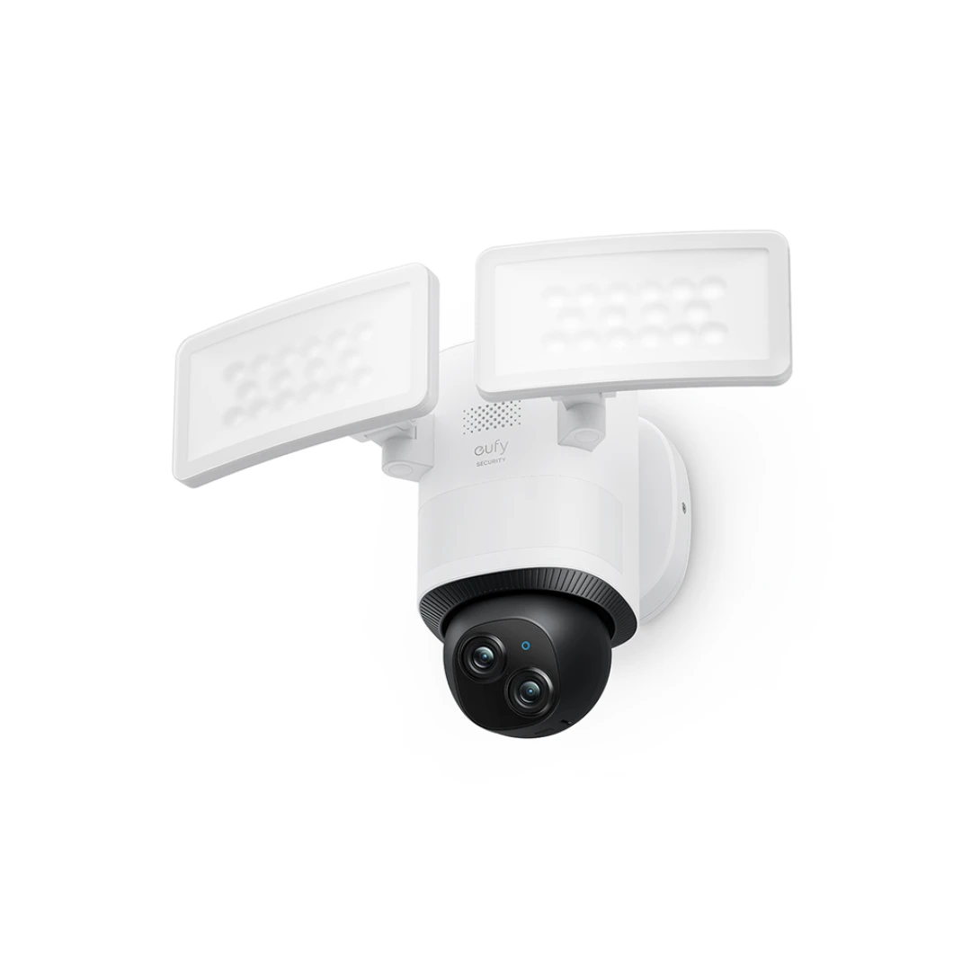 eufy Security Floodlight Camera E340, 360° Schwenk- & Neigefunkt., 24/7 Aufnahme, Dual-Band Wi-Fi, 2.000 Lumen, Bewegungsaktiviert, Dual-Kamera, HomeBase 3-kompatibel, Lokaler Speicher, Keine Gebühren