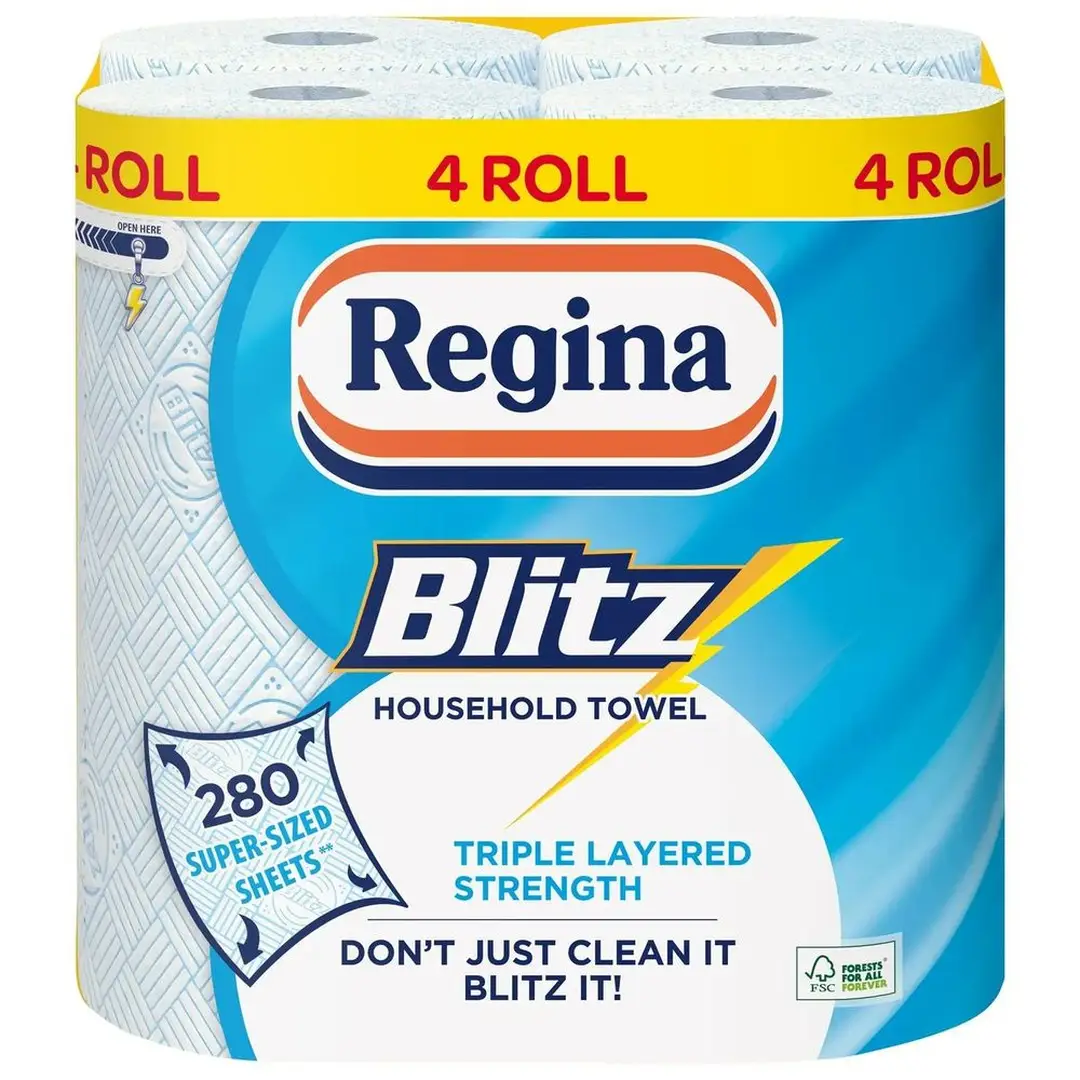 Regina Blitz 3 Ply 4 Rolls
