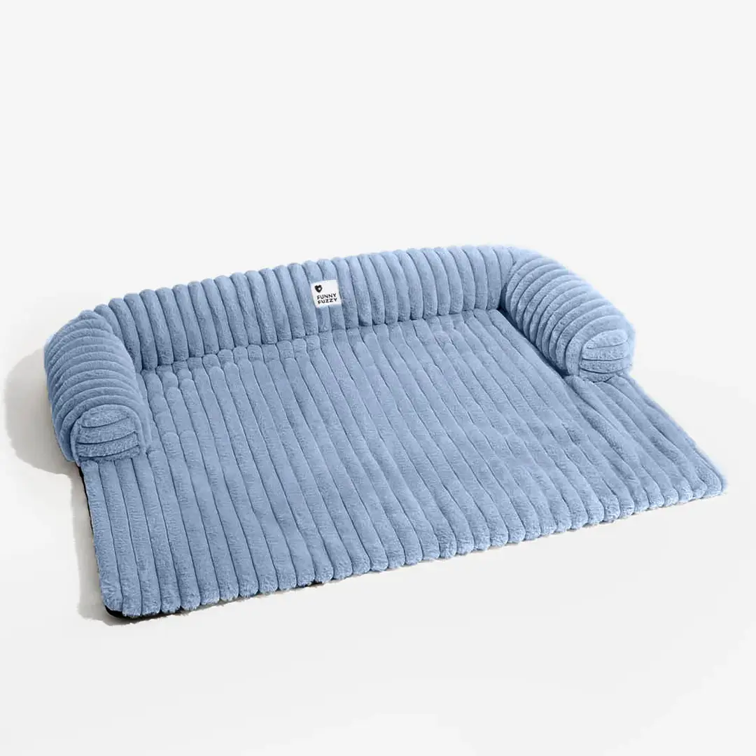 FunnyFuzzy Drawn Plush Sofa Cushion Size L Blue