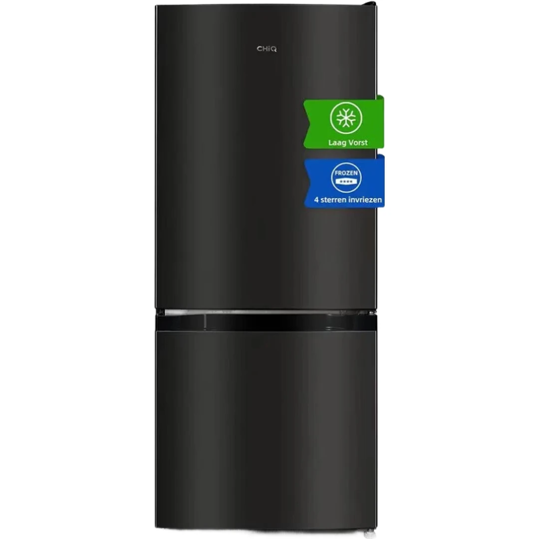 CHiQ 117L Kompakt Kühl-Gefrierkombination, 4-Sterne-Gefrierfach, Low-Frost, Platzsparendes 0,23㎡ Design, Leise 39dB, Wechselbarer Türanschlag, Schwarzer Stahl, EEK E, CBM117L42, 2025
