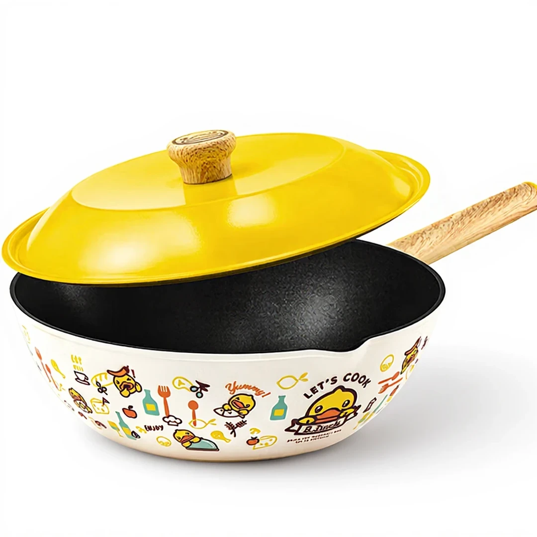 COOKER KING x B.DUCK Poêle Wok antiadhésive avec couvercle - 30 cm