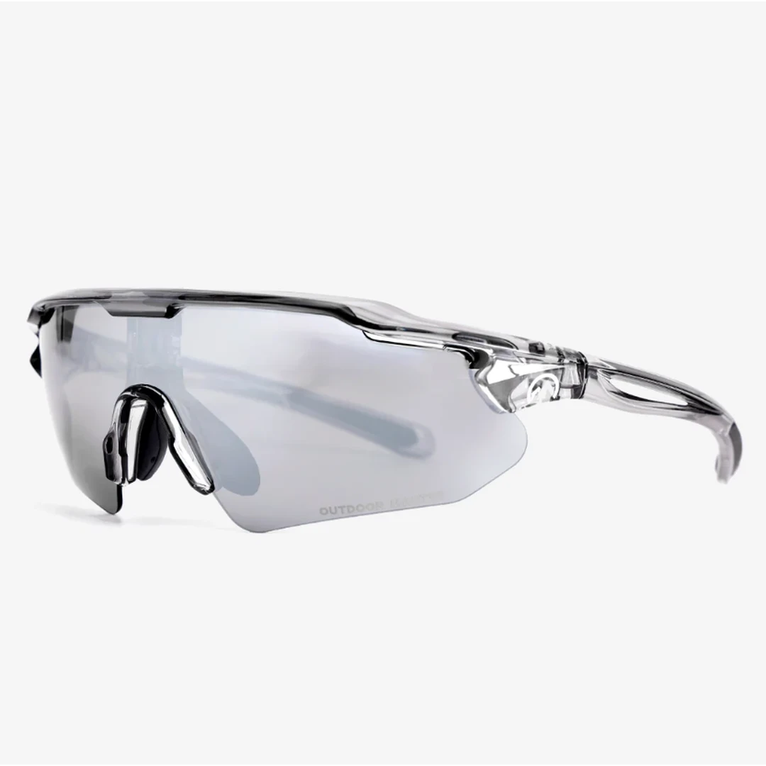 OutdoorMaster HAWK LT Photochromic & Polarized Cycling Sunglasses Super Silver
