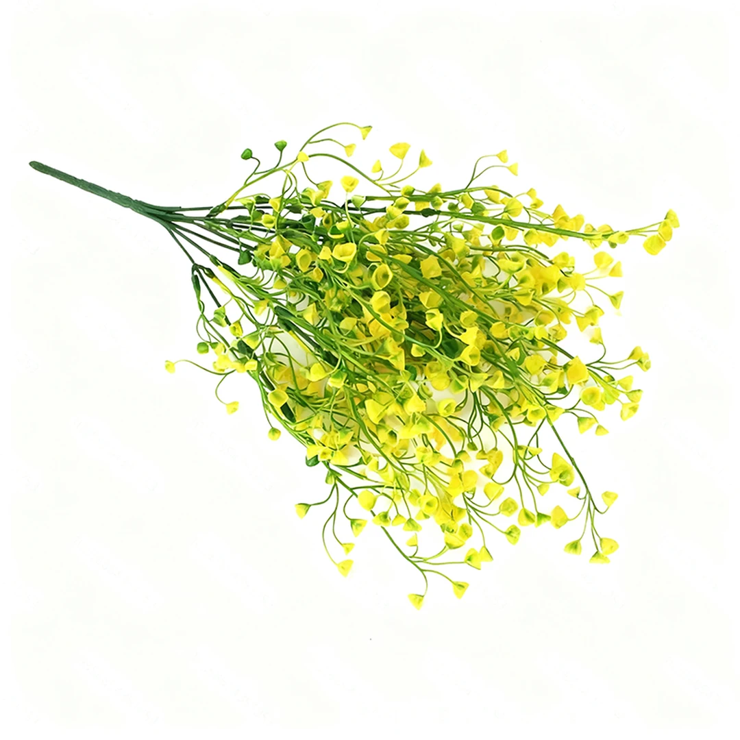Yuejia Lot de 4 plantes jaunes artificielles en plastique - 36 cm 
