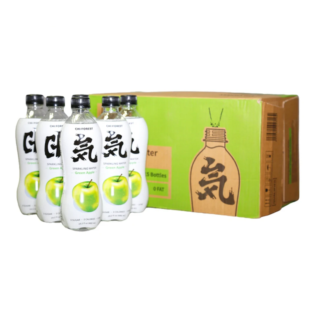 Chi Forest Sparkling Water, Wang Lin Green Apple, 480 mL x 15 Bottles, Full Case