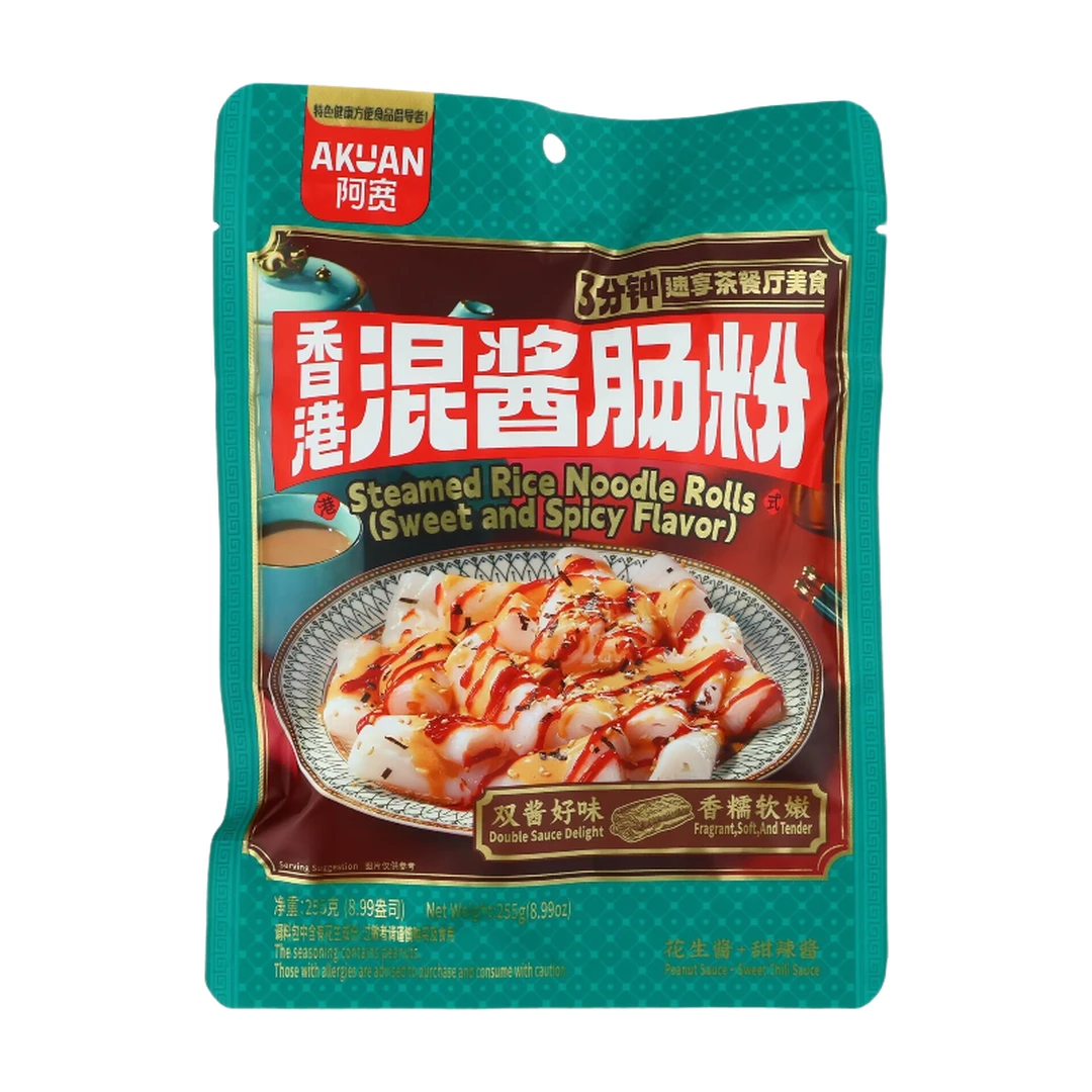 A KUAN Hong Kong Steamed  Rice Noodle Rolls（Sweet & Spicy Flavor） 255g