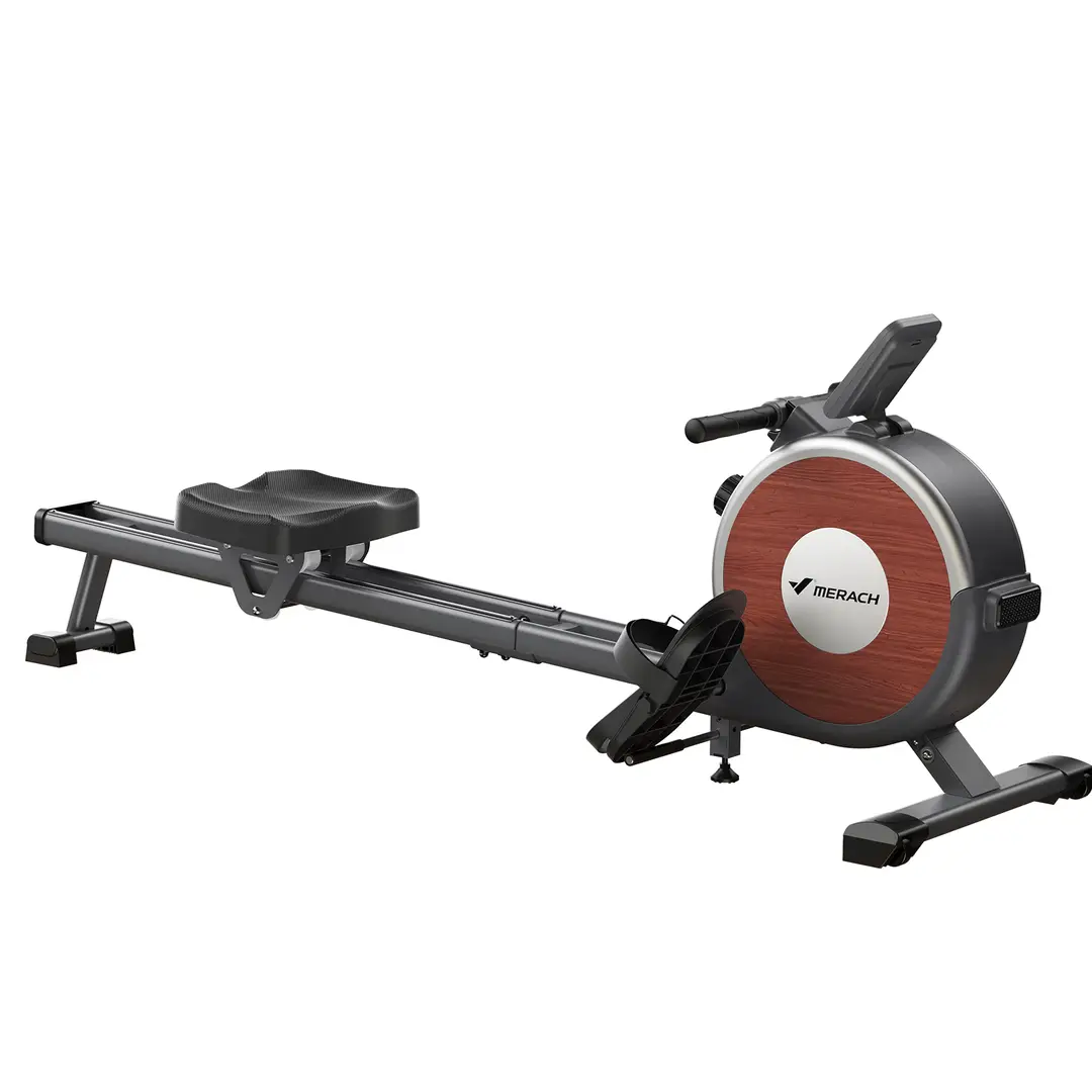 MERACH Rowing Machine for Home Gym， Magnetic Rower with 16 Levels of Quiet Resistance， Dual Slide Rails， 158 kg Weight Capacity， App Compatible
