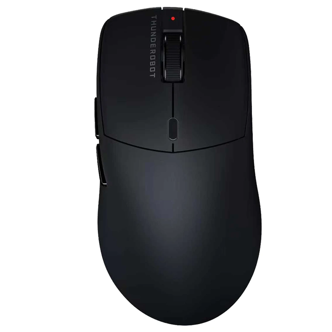 Souris sans fil légère ThundeRobot ML6PRO pour la maison, les jeux, l'e-sport et le bureau ; connectivité tri-mode filaire/2,4 GHz/Bluetooth ; design ergonomique sans perforation PAW3395 ; noire
