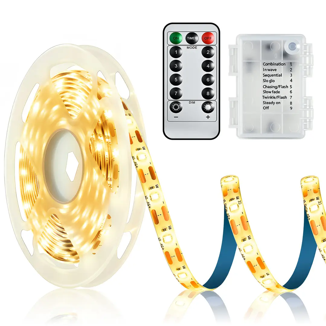 VIVREAL Ruban LED 9,84 m, 5 V, IP65 étanche, télécommande, 18 LED par mètre, référence HM-3-60, Offre spéciale Nouvel An, Cadeaux phares