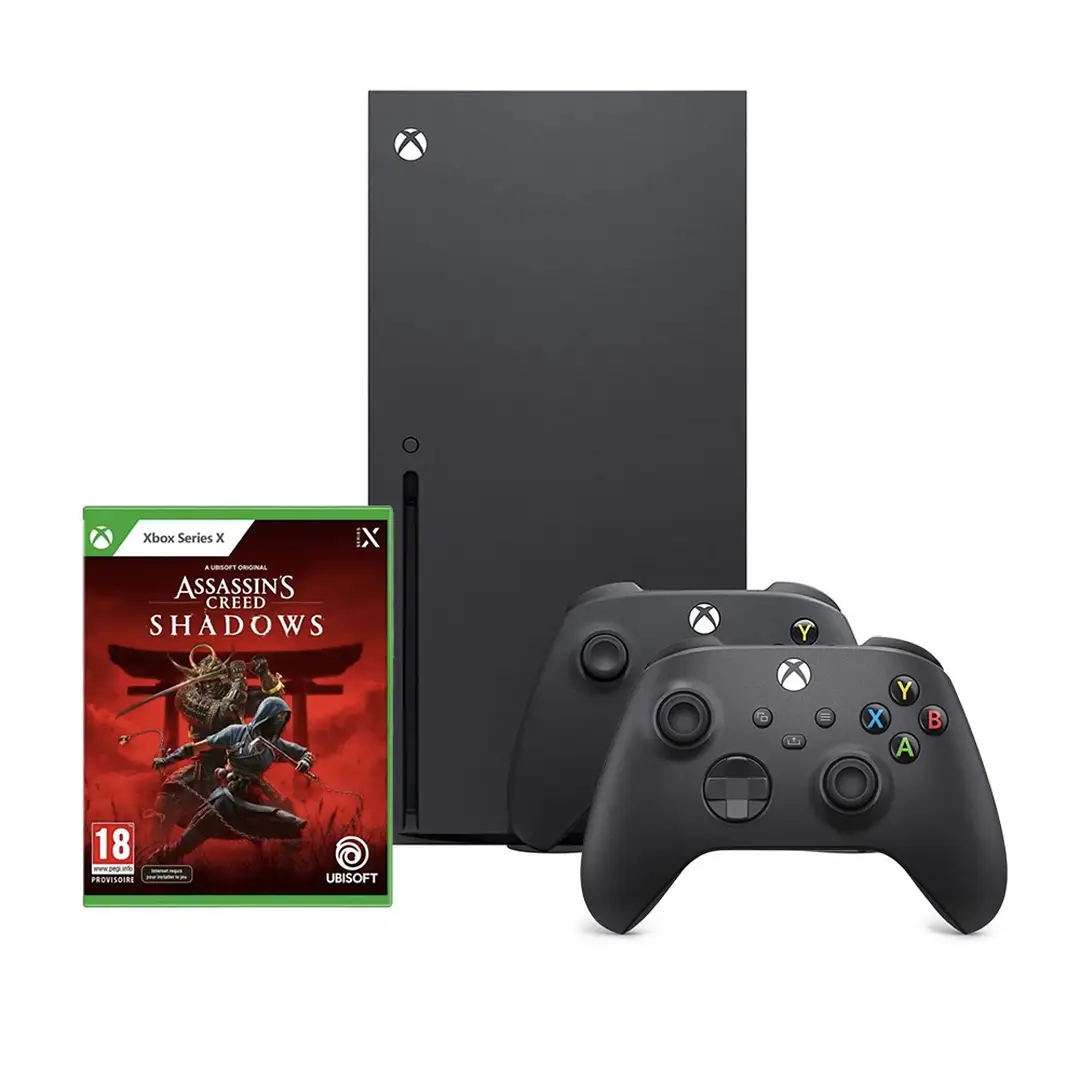 Console Xbox Series X avec manetter sans fil - 1TB - Noir - Édition Lecteur Disque - Version EU + Manette Xbox sans fil noir & Jeu Assassin's Creed Shadow offerts