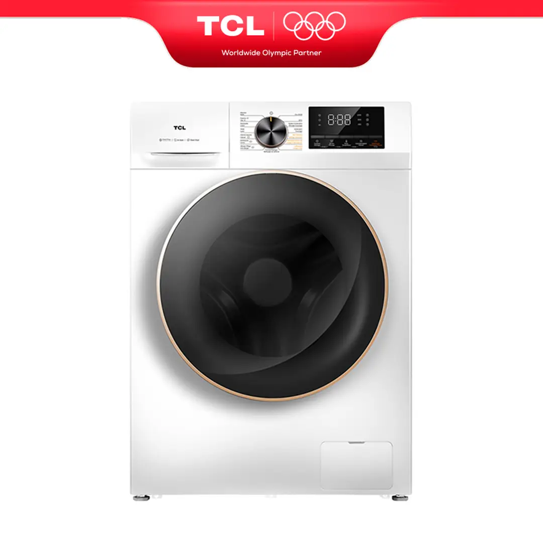 TCL Waschmaschine, 10 kg, Energieeffizienzklasse A mit Smart DD Motor, Bakterien-Eliminierungssystem, Dampfwäsche, Schnellwäsche 15 Min., Kindersicherung, Endzeitvorwahl [Energieklasse A] FP1210WA0