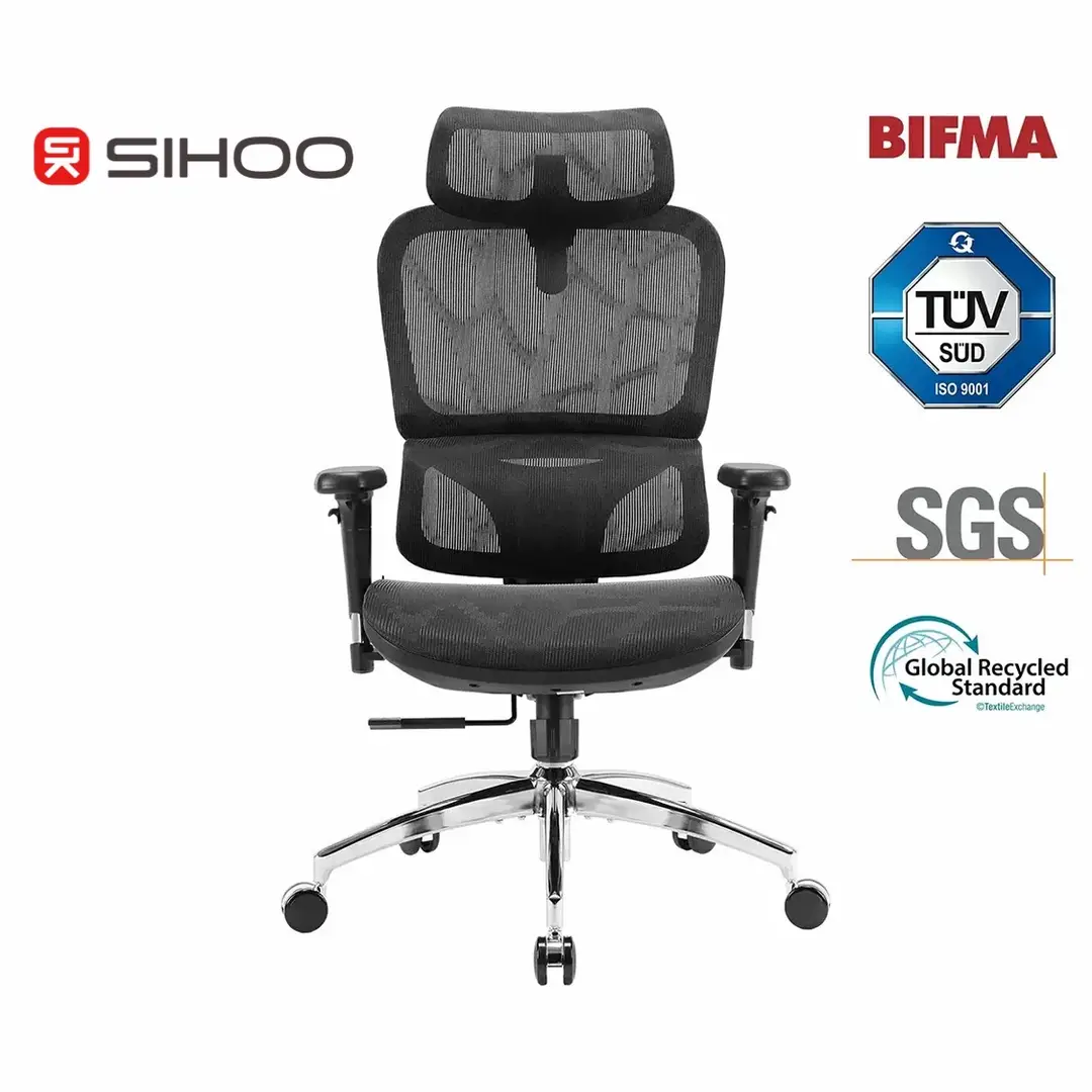 SIHOO M56B Ergonomic Office Chair – High-Back Desk Chair with 3D Dynamic Lumbar Support, Adjustable 3D Headrest, 3D Armrests, and Breathable Mesh Seat