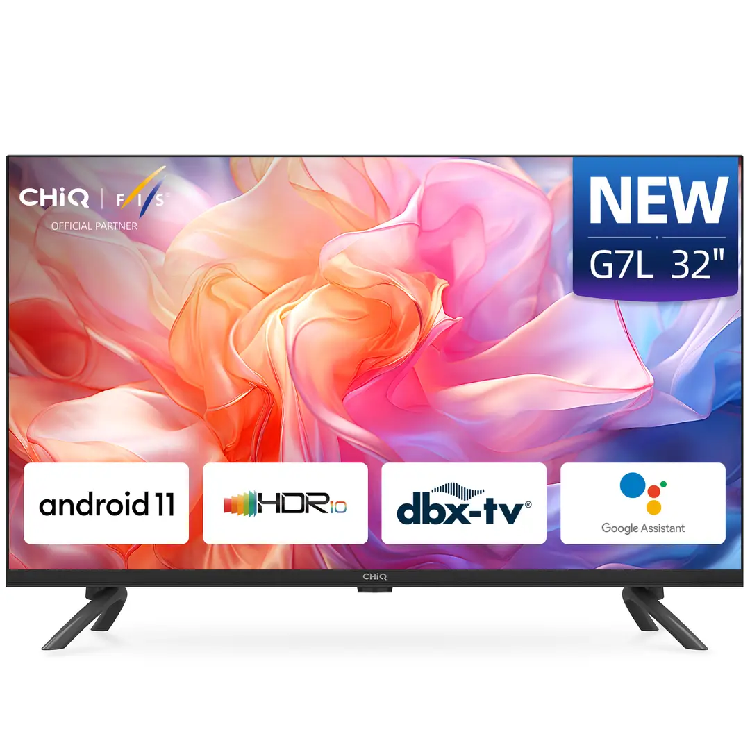 CHiQ 32 Zoll (80 cm) Smart TV, Android TV, HD, HDR10, TV mit WLAN,  Dolby Audio & dbx-tv, Google Assistant, L32G7L, 2025