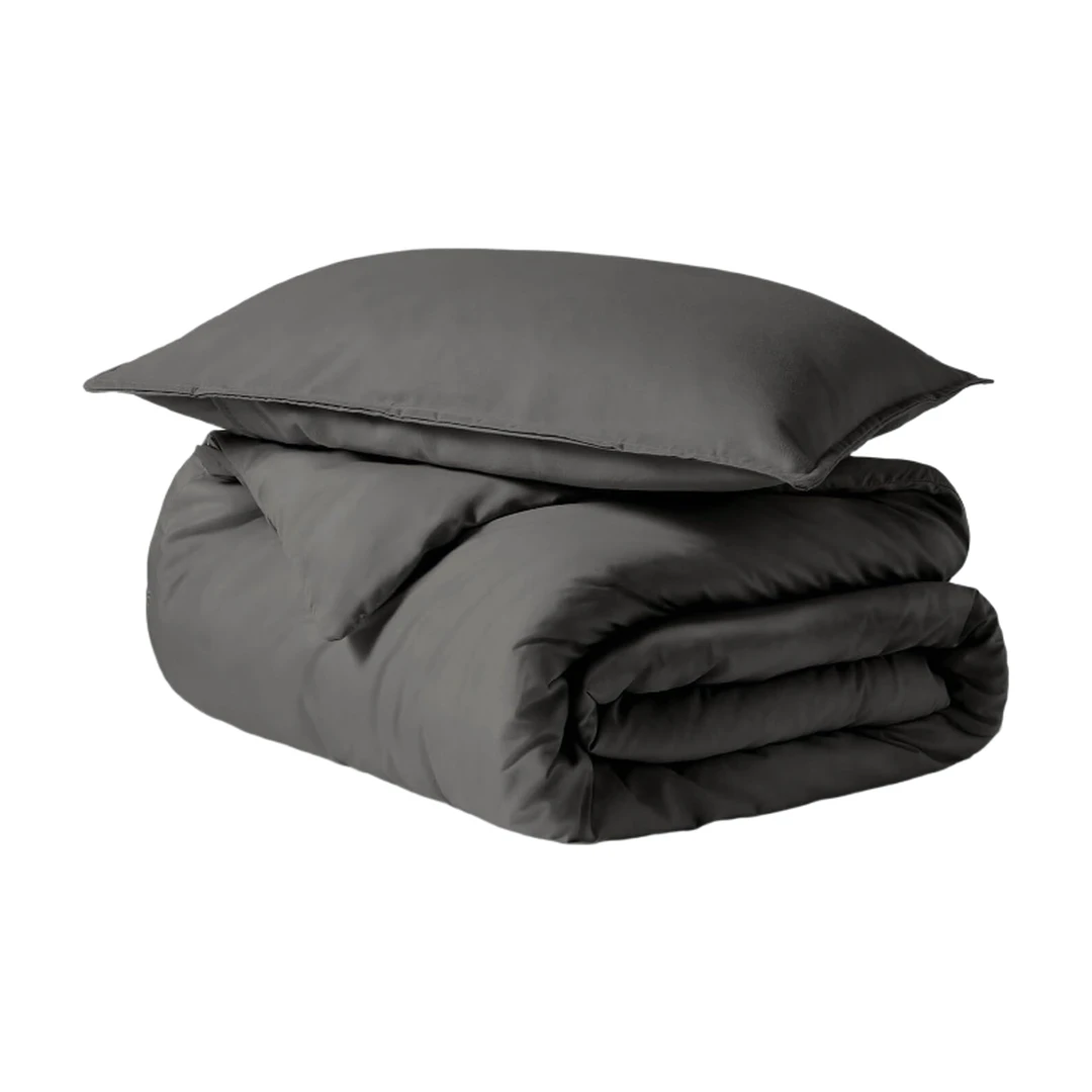 MENDALE Bettwäsche Set - Premium-Bettwäsche - 220*240 cm Bettbezug mit 80*80 cm Kissenbezug - Weiches gebürstetes Microfaser - Dunkelgrau & Hellgrau