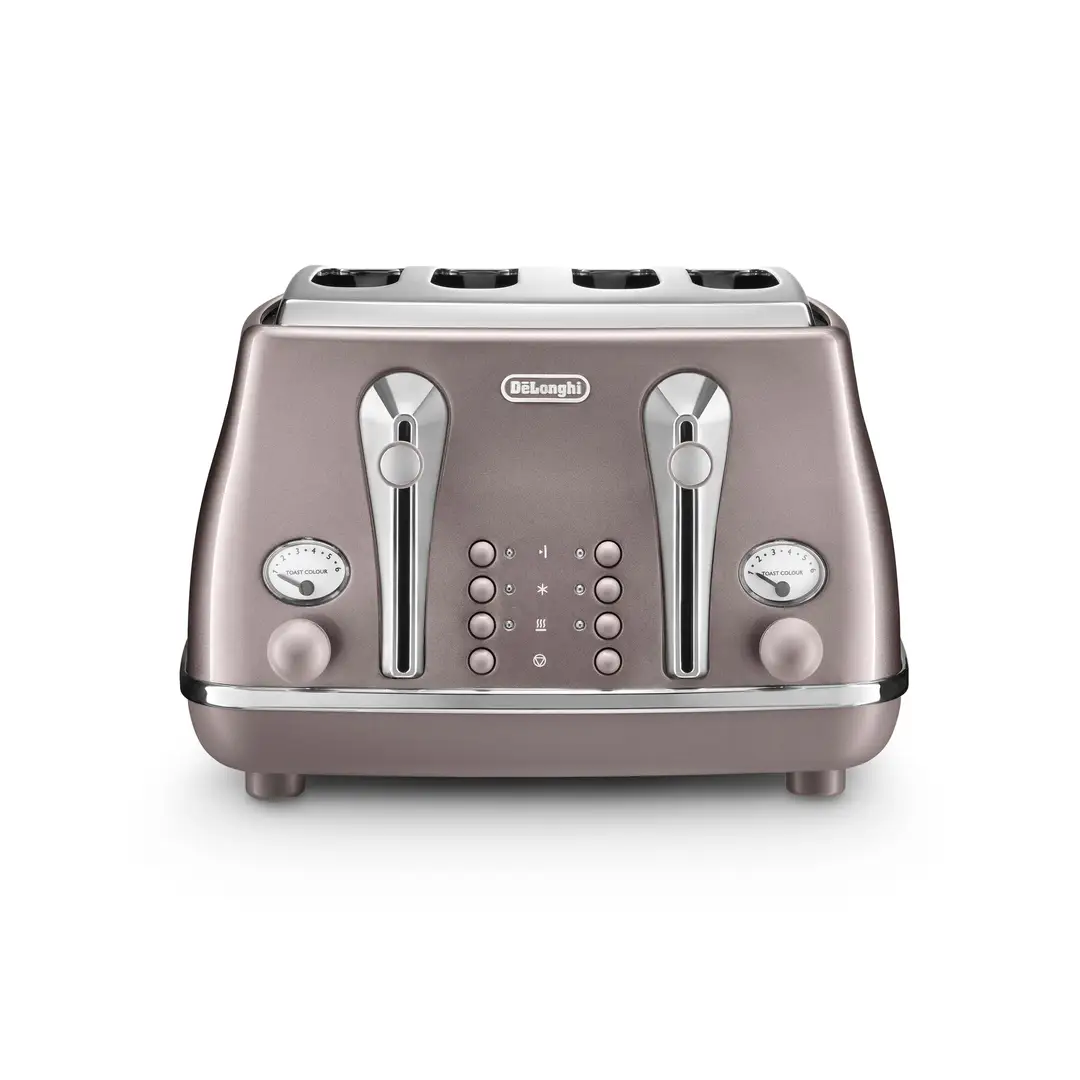 De’Longhi Icona Metalics 4 Slice Toaster, Pink, CTOT4003.PK