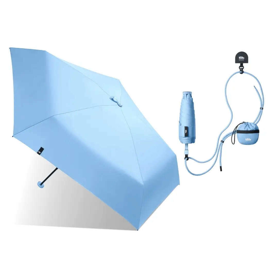 Beneunder BM531, cinq plis revêtement noir Pencil Protection parapluie pour en plein air antivents imperméable, Blue, cadeau de couple cadeau parfait
