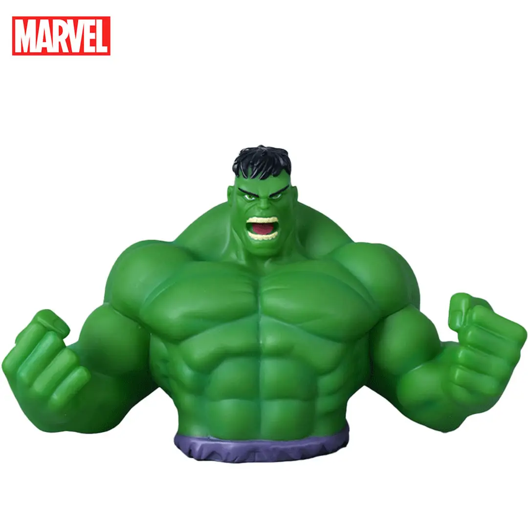 1 Stück Marvel Green Hulk Spardose Offiziell lizenzierte 3D-PVC-Figur Sparschwein Münzbox Sammlerstück Schreibtisch-Organizer Wohndekoration Wasserdicht Bruchsicher Sparbehälter Geschenk