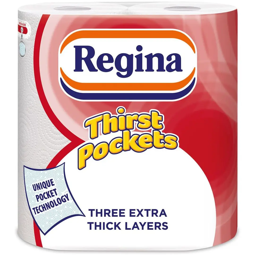 Regina Thirst Pockets Kitchen Roll, 2-Ply, 2 Rolls