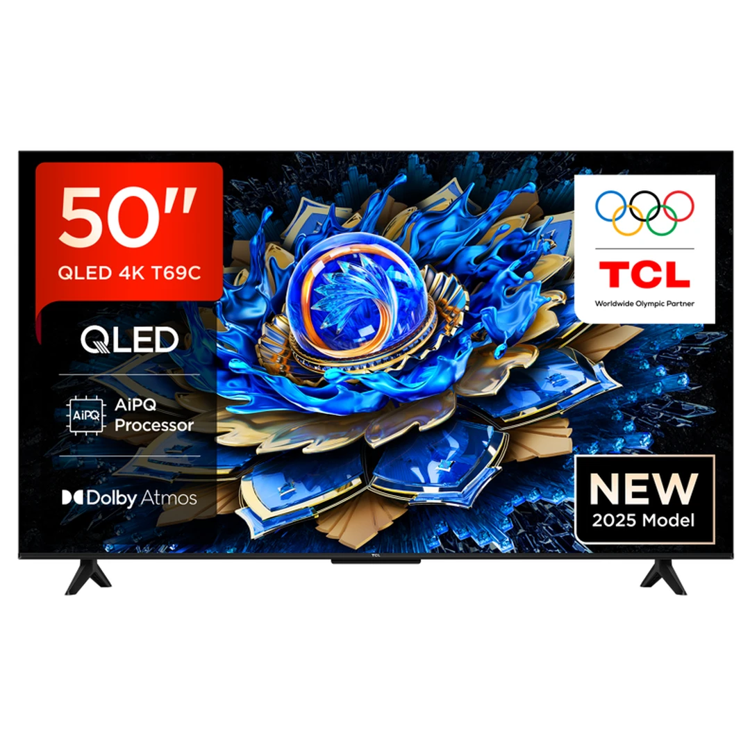 TCL 50T69C 50 Zoll QLED, Direct LED, 4K HDR, Smart Google TV mit Dolby Vision & Atmos, Game Master, Motion Clarity, Google Assistant & Alexa