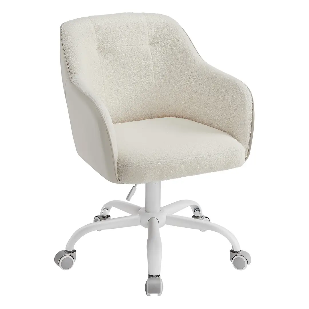 SONGMICSHOME Bürostuhl, Drehstuhl, Schreibtischstuhl, höhenverstellbar, für Arbeitszimmer, Schlafzimmer, beige