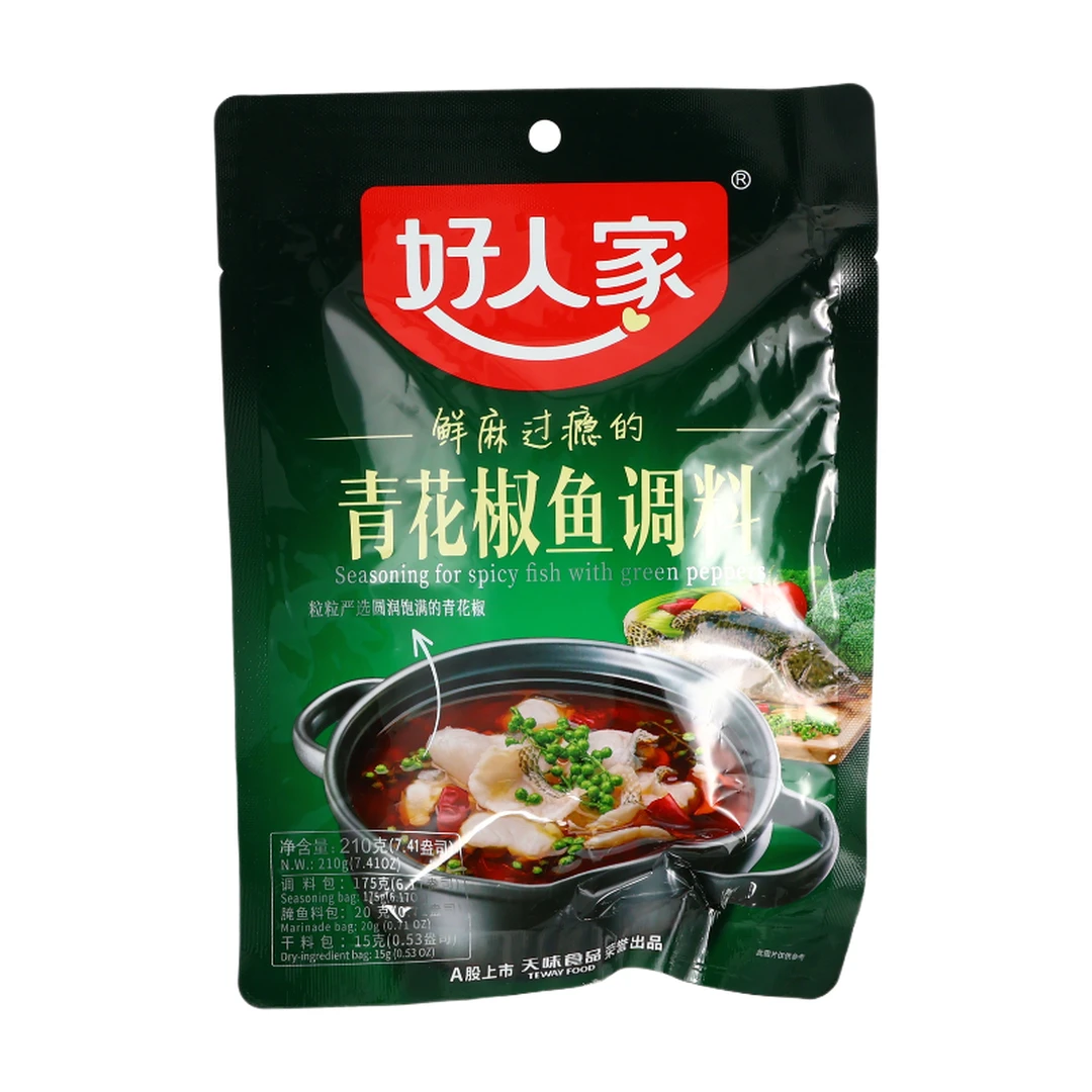 Hao Ren Jia Seasoning for Spicy Fish with Green Peppers 210g