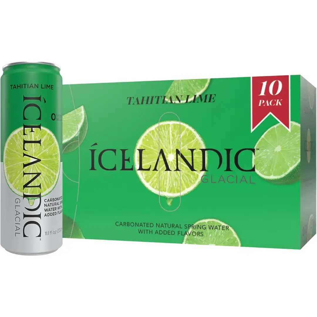 ICELANDIC GLACIAL Tahitian Lime Sparkling Mineral Water - Can 10 x 330ml