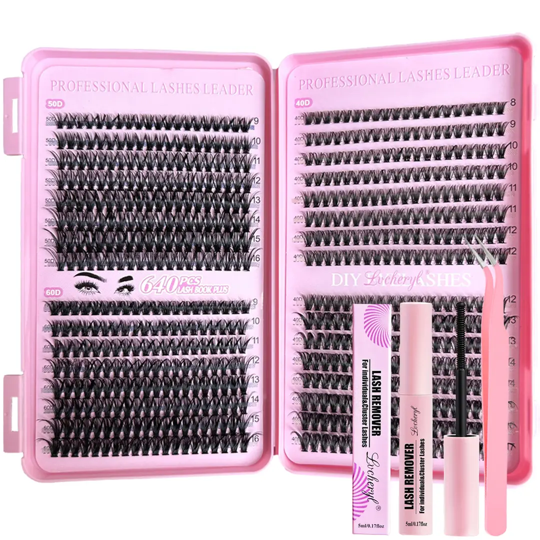 Lvcheryl Coffret de Faux Cils Lvcheryl 640 avec Outils d’Application