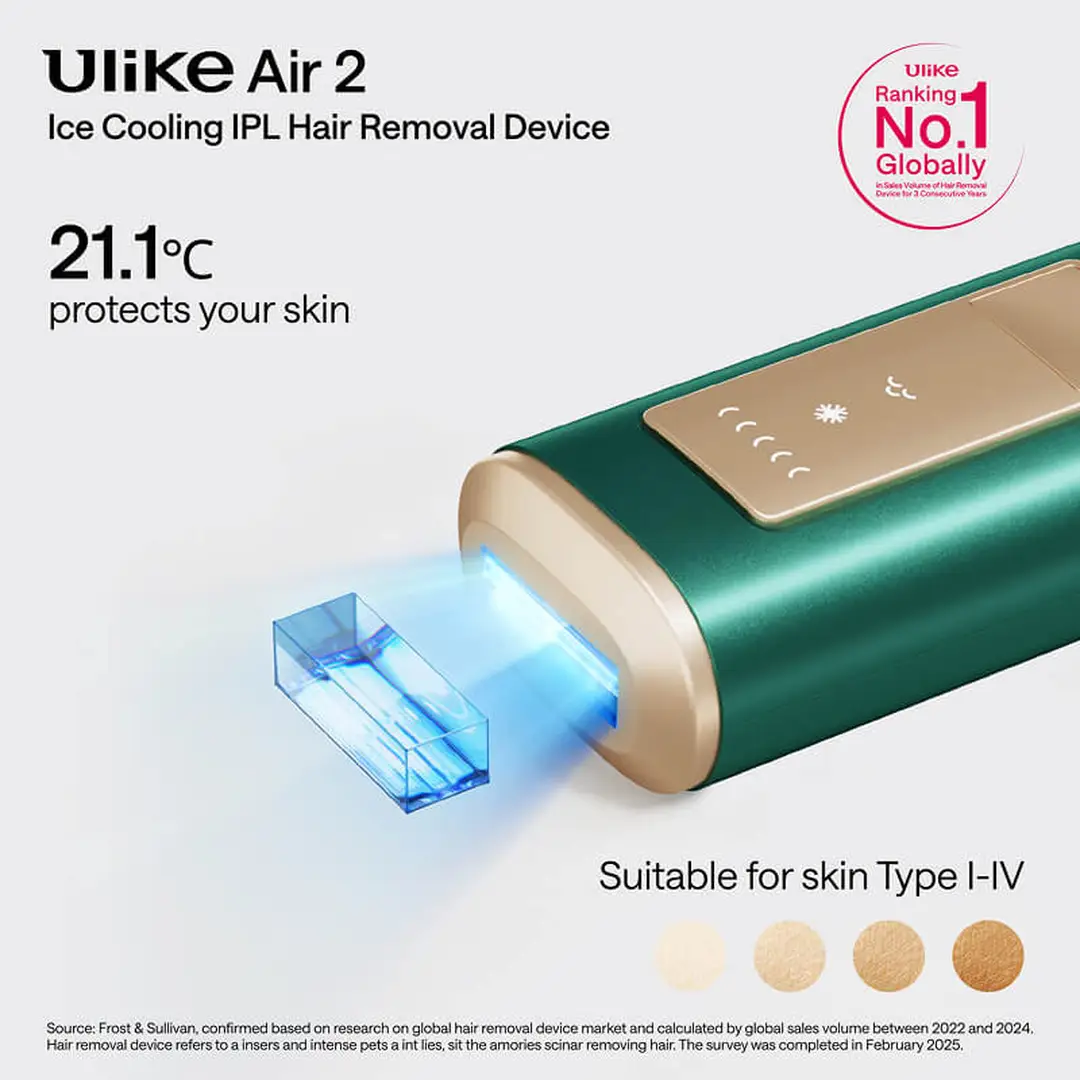 Ulike Air 2 IPL Ontharingsapparaat voor vrouwen en mannen met ijskoude technologie, vrijwel pijnloze resultaten, veilige afwijking van laserontharing, voor lichaam en gezicht, Groen