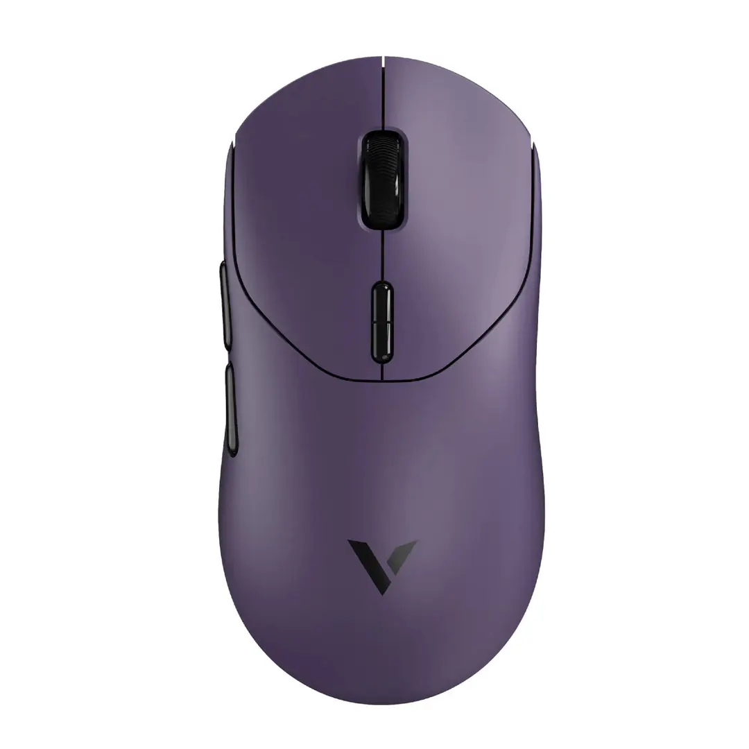 Souris gaming sans fil Rapoo VT2, véritable fréquence de rafraîchissement 8K, poids plume de 53 g, jusqu'à 750 h d'autonomie, microcontrôleur Nordic nRF54L15, interrupteur mécanique garanti 100 millions de clics, 10 boutons programmables, compatible macros - Violet