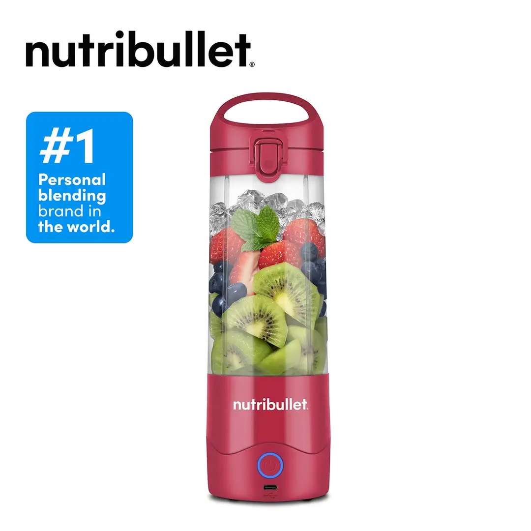 nutribullet Portable Blender - Magenta, 475ml Cup, Powerful Extractor Blade, To-Go Lid, USB-C Charging Cable, 15+ Blending Cycles