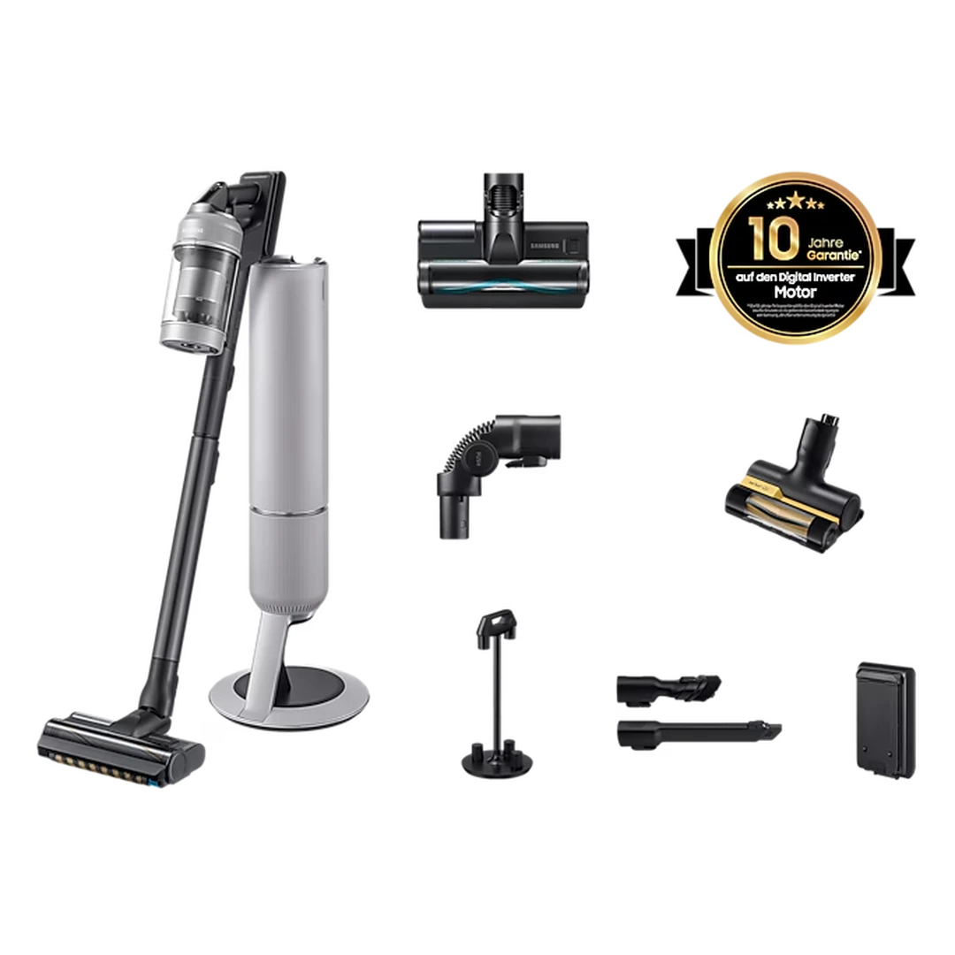 Samsung Bespoke AI Jet PetPRO mit All-in-One Clean Station, 770 W Motorleistung, Pebble Gray VS80F28ELP/WD