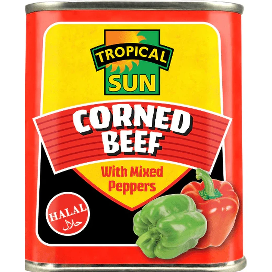 Tropical Sun Corned Beef Mixed Peppers Halal 340g