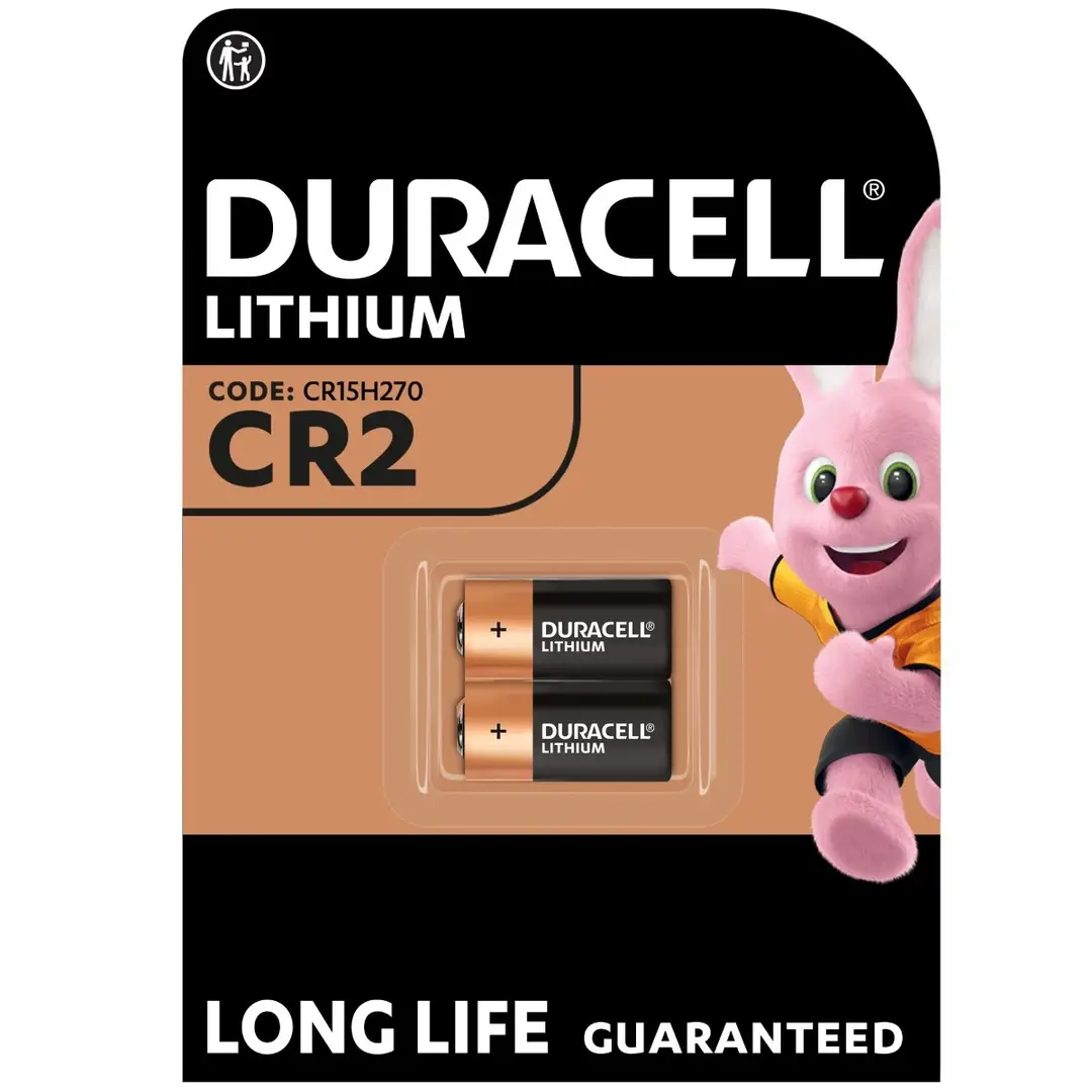 DURACELL CR2 Piles au lithium haute puissance 3V (CR15H270) (lot de 2) – Puissance longue durée – Pour détecteurs de mouvement des systèmes d’alarme, thermomètres numériques, lampes Led, appareils électroniques – Fonctionnement garanti après 10 ans de conservation – Prévention des fuites