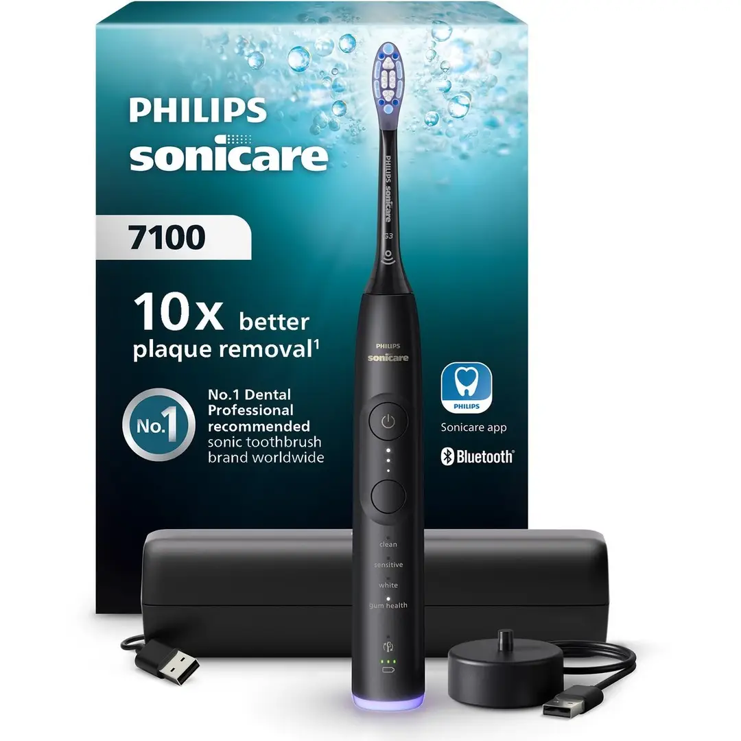 Philips Sonicare 7100 serie - elektrische tandenborstel - zwart - reisetui - gezonder tandvlees - HX7421/01