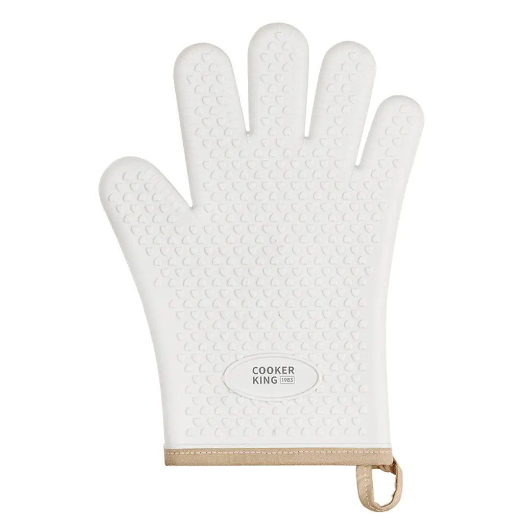COOKER KING Anti-scald Glove - Anti-skid Longer and Thicker - Cream White - Right Hand