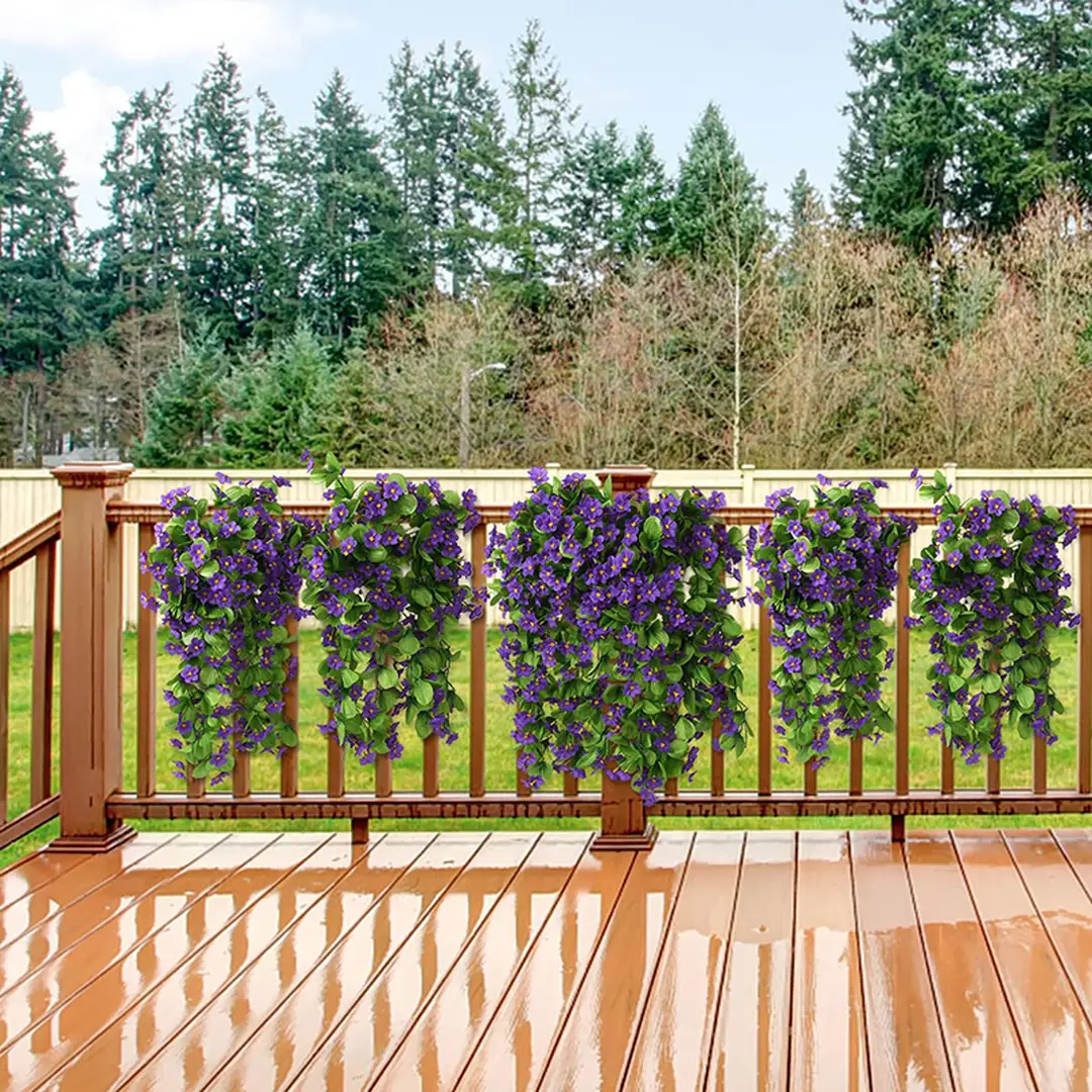 Yuejia Lot de 2 de bouquets de fleurs artificielles tombantes, longueur 78 cm - Violet